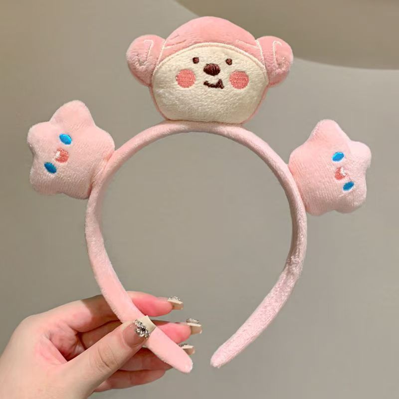 Nuevos dibujos animados miedo de lavar la cara de un perro cabello extraño cabello estrellas cabello de peluche personalidad pinzas de cabello al por mayor