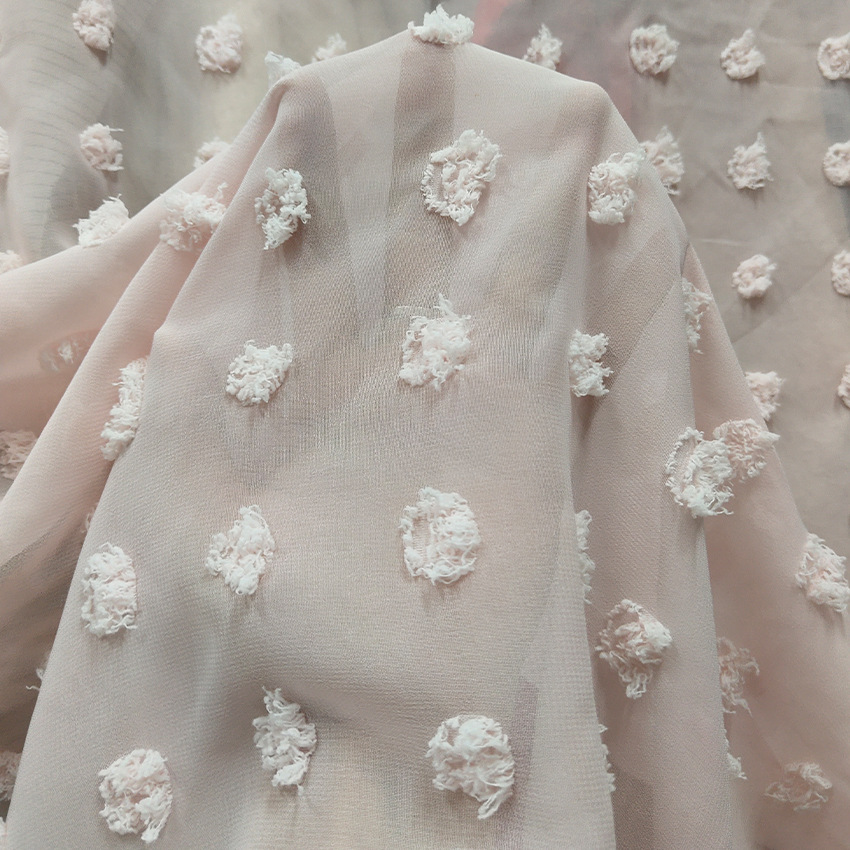 Fábrica directa gran bola de lana chiffon tela de corte de flores de moda de verano tela jacquard gran suministro spot