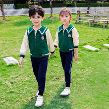幼儿园园服春夏新款中小学生学院风校服班服儿童海军风套装教师服