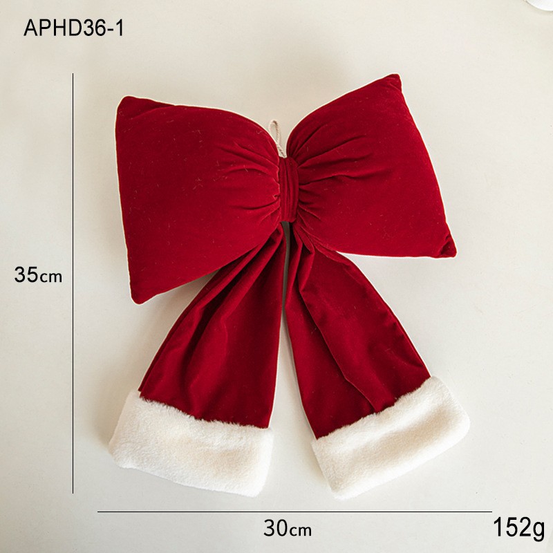 Arco de seda de color rojo vino adornos navideños flocado arco de cangrejo suministros de fiesta al por mayor