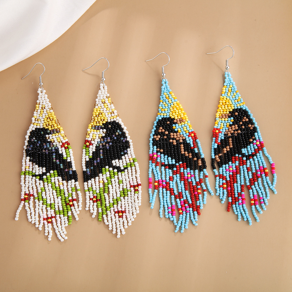 Ear hook Classification 1 Pair Bohemian Geometric Color Block Glass Ear Hook