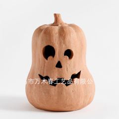 万圣节装饰品Handmade Terracotta Jack O' Lantern树脂南瓜灯