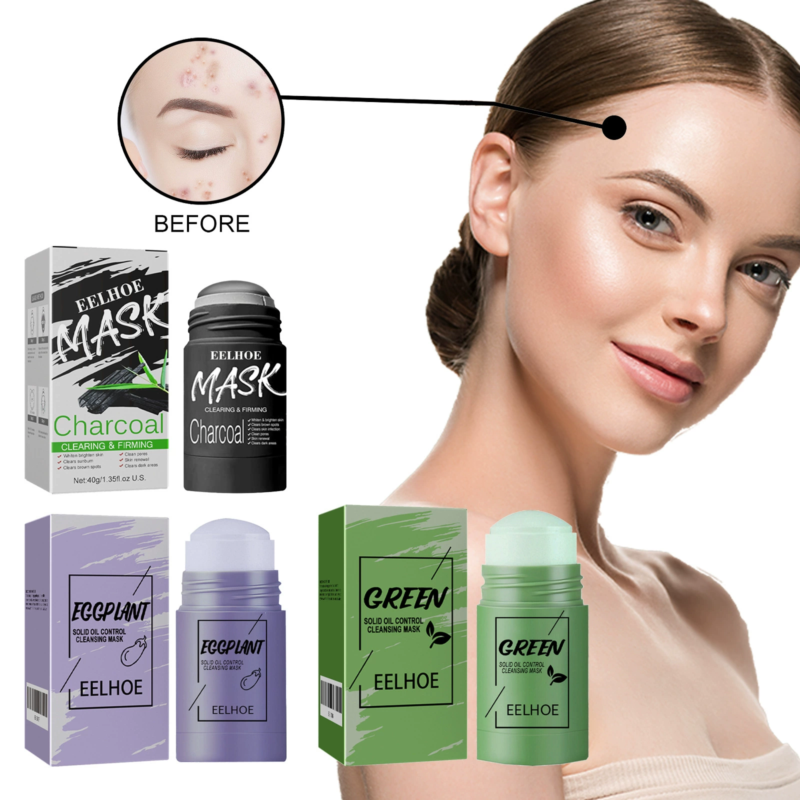 Eelhoe, moisturizing smoothing face mask for face, deep cleansing, easy application