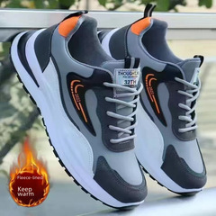 Men's 2022 Autumn/Winter New Soft Sole Anti-Slip Loafers with Fleece Warmth and Cotton Shoes, Leather Surface Waterproof Sports Casual Shoes