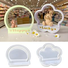 花の新しい diy 花の文字デスクトップ石膏型壁掛けラウンド装飾接着剤型卸売