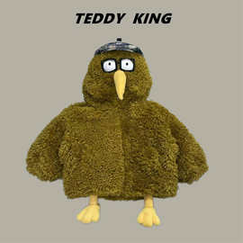 现货！童装加绒外套冬25新款中小童儿童加厚呆头鹅毛毛衣宝宝棉衣