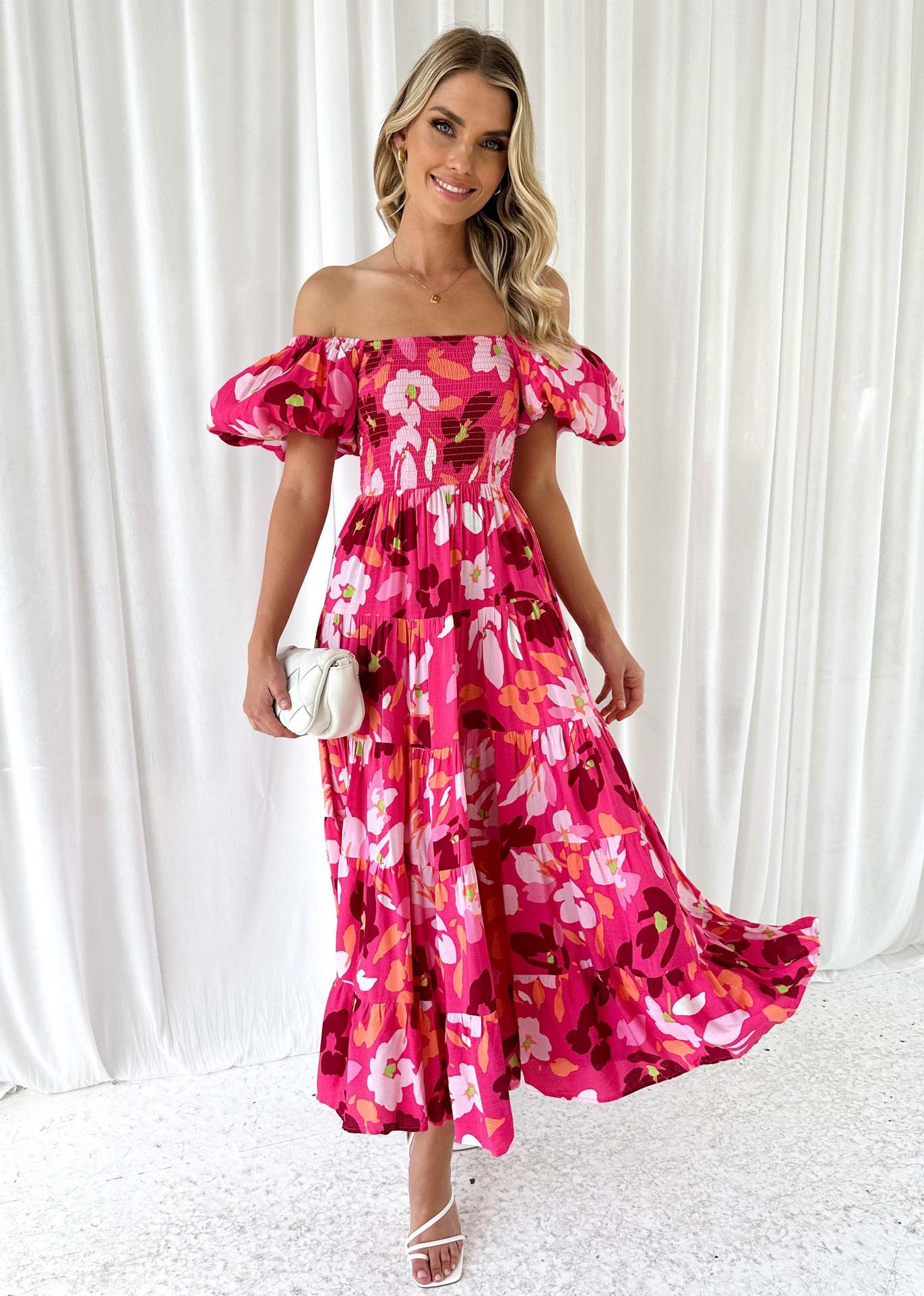 301g Weight Maxi Long Dress Dress Length Type Short Sleeve Sleeve Length Regular Dress Dresses Type Puff Sleeve Sleeve Type Polyester Fabric Type Mid Waist Waist Line Travel, Daily Occasion Boat Neck Neckline Regular Fit Fit Type Flower Pattern Summer, Spring Season Women's Gender Elegant, Classic Style Style Wholesale Women's Elegant Classic Style Flower Travel Daily Boat Neck Short Sleeve Regular Dress 17