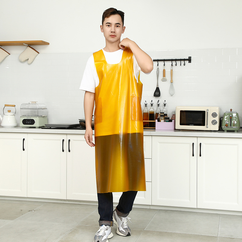 PVC cabeza de caballo delantal largo transparente grosor resistente al desgaste cocina PVC impermeable para hombres y mujeres cocina especial