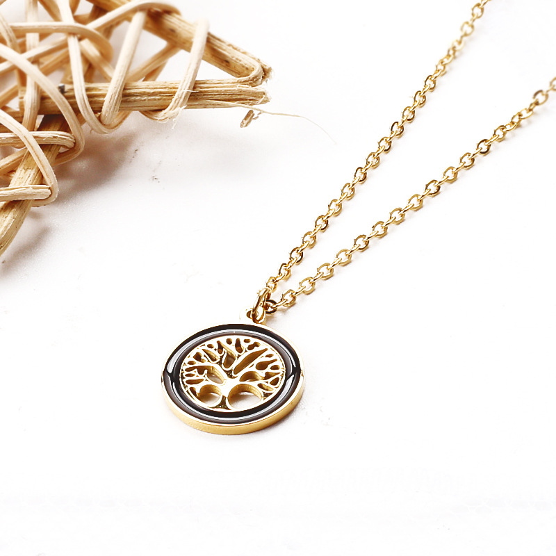 10g Weight Earrings, Necklace Classification Simple Style Tree Stainless Steel Enamel Plating Earrings Necklace