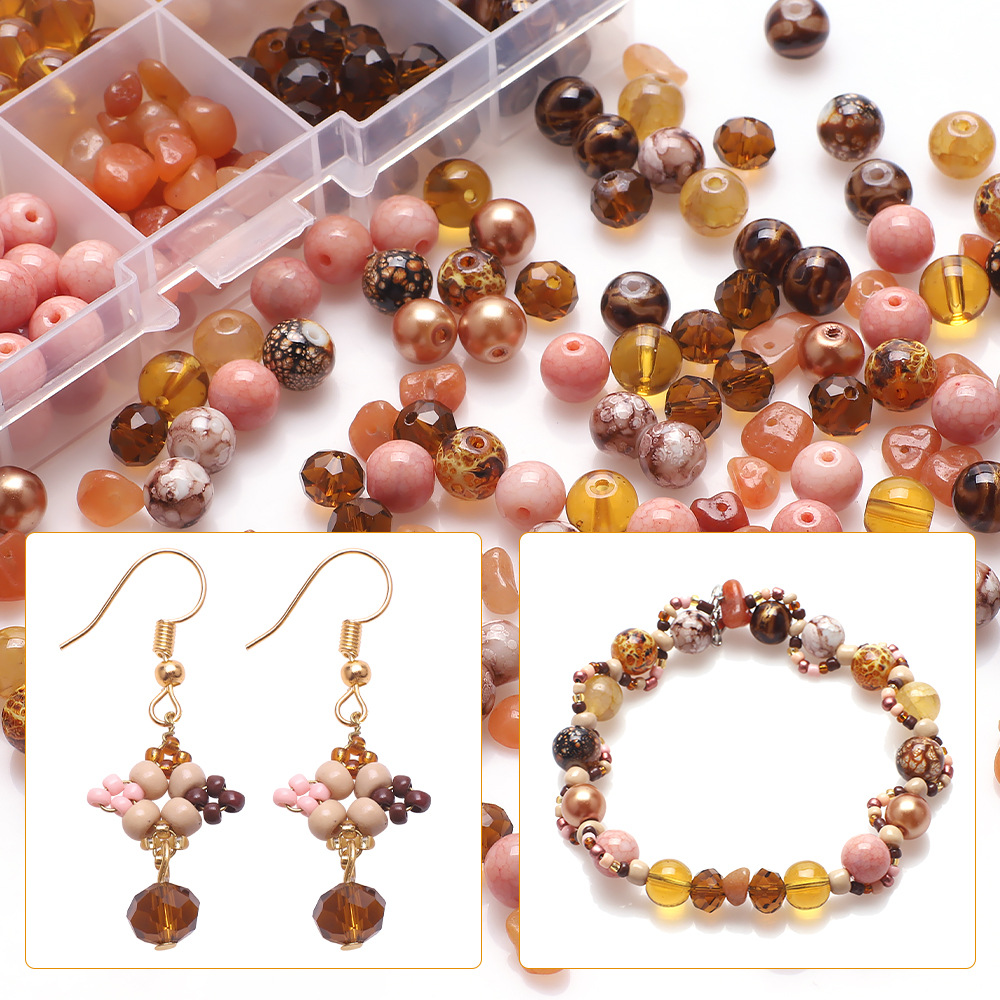 185g Weight Beads Jewelry Making Type Diameter 8mm Jewelry Making Size DIY Jewelry Accessories Classification 1 Set Quantity Glass Material Irregular, Round Pattern Plating Design Simple Style Style 1 Set Diameter 8mm Glass Irregular Round DIY Jewelry Accessories Beads 10