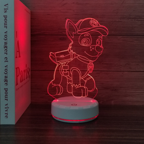 Paw Patrol Toy Figure 3D Night Light Room Decoration Lighting Bedside LED Light Gift for Children