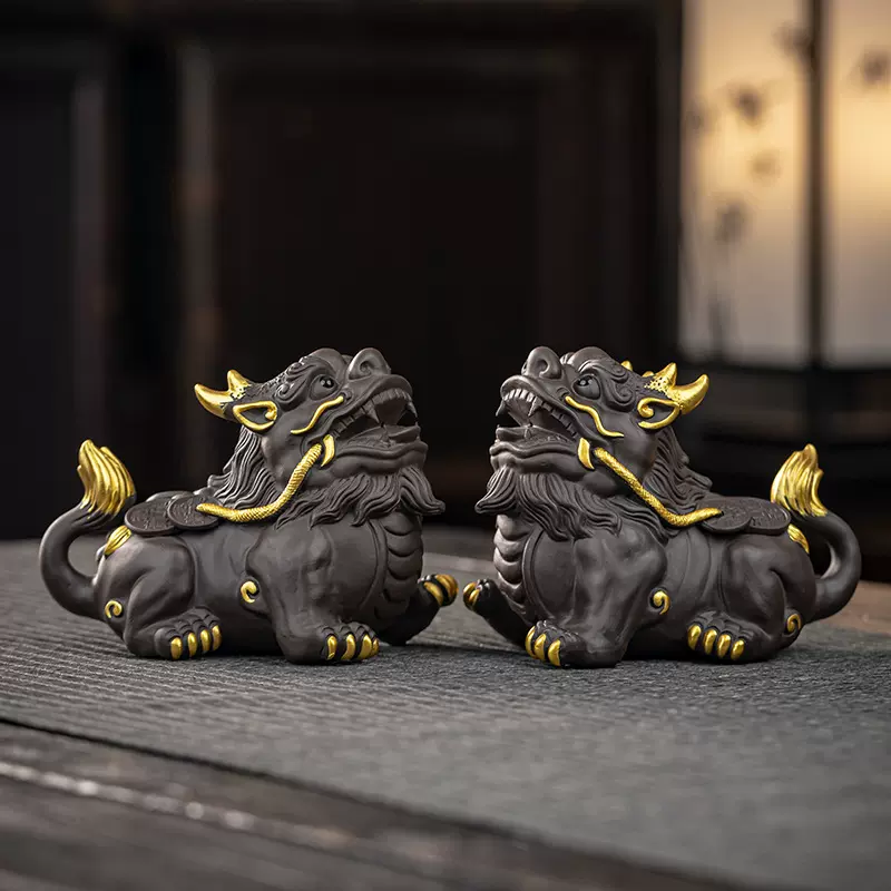 貔貅紫砂茶宠可养精品手工茶玩茶桌茶盘茶宠物装饰品摆件茶具配件