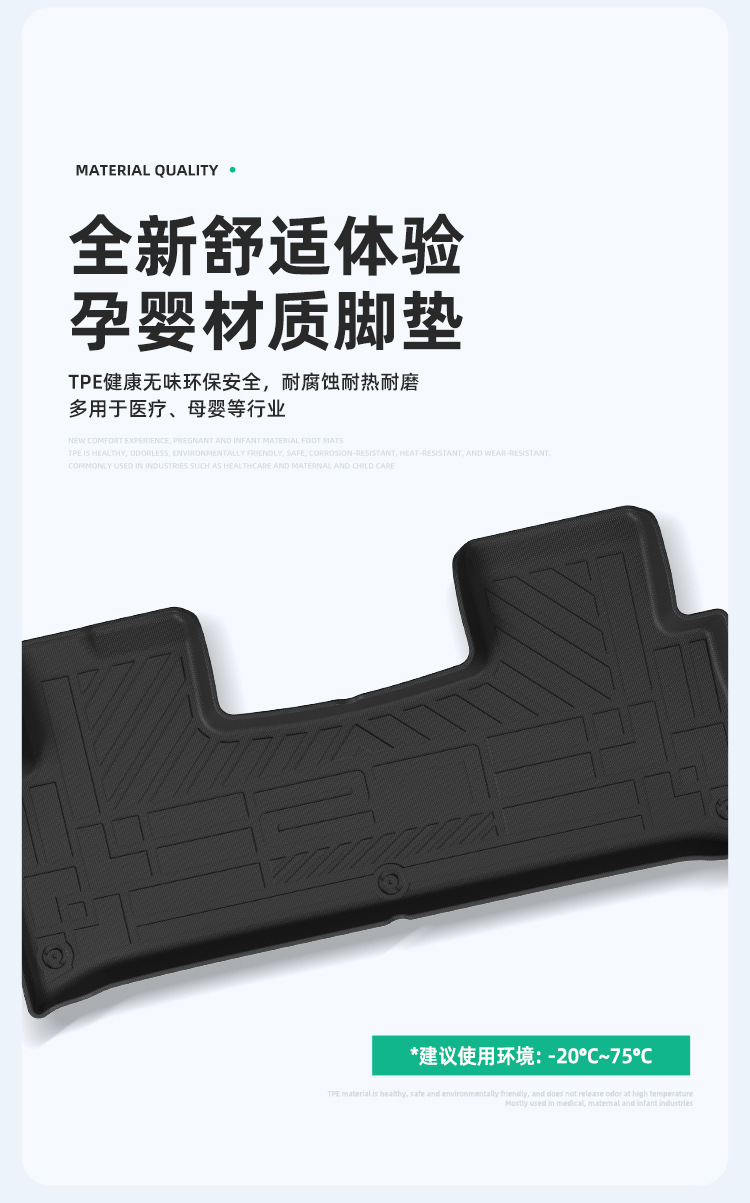 Floor Mats for Chery iCAR V27, TPE, Trunk Mat, Seat Back Mat