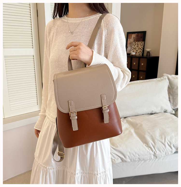 Women's Fashion Small Backpack High-End Commute Daypack Large Capacity Multiple Pockets Everyday Versatile Shoulder Bag