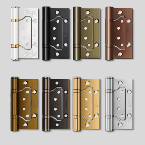 Jasenberg stainless steel slot-free mother-in-law hinge silent thickened hinge 4-inch thickened bearing black folding leaf