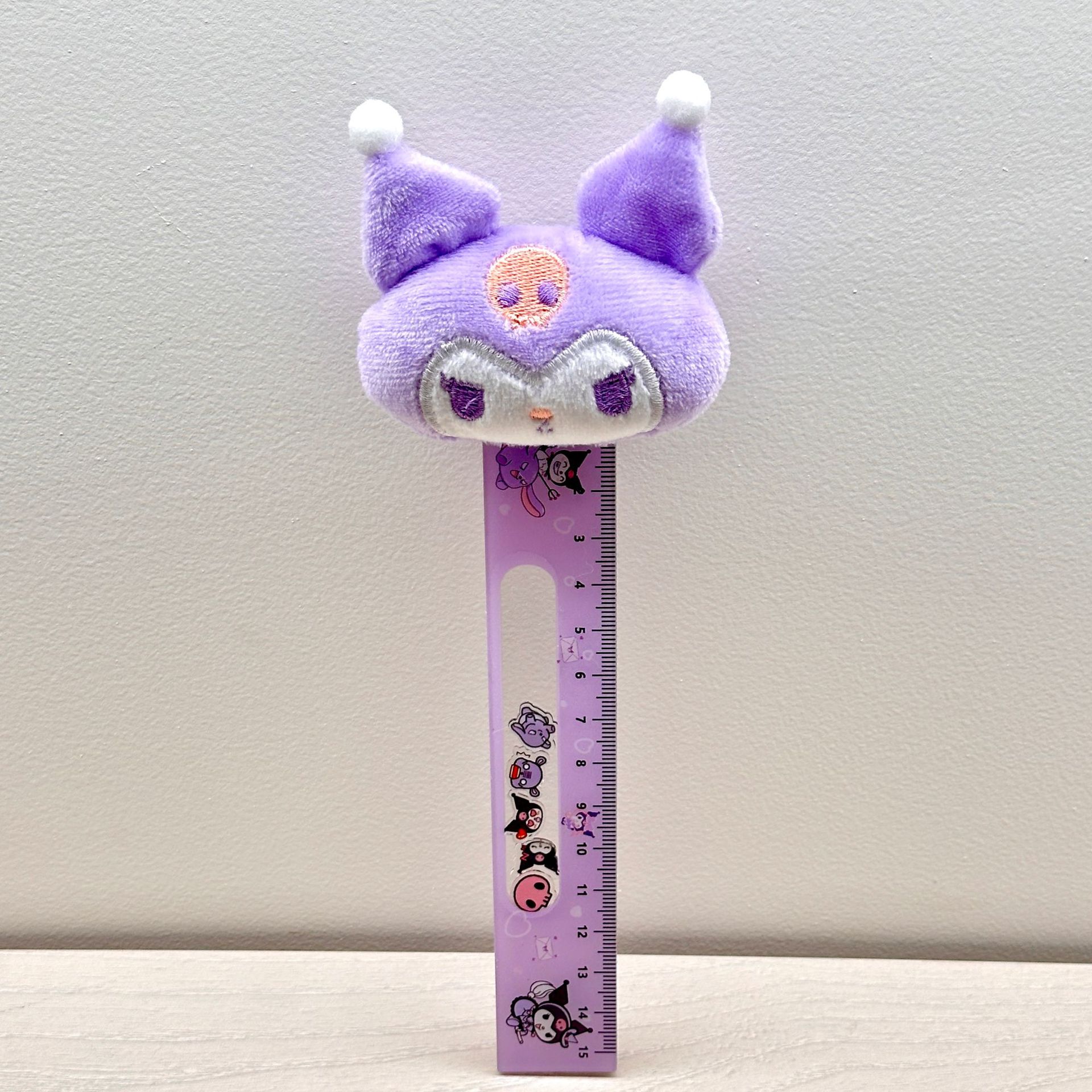Regla de peluche Capiballa de alto valor de dibujos animados regla de música 15CM regla recta para estudiantes de medición y aprendizaje