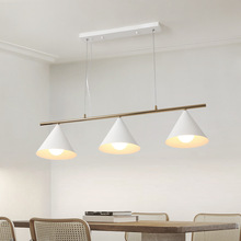 北欧餐厅吊灯现代简约一字长条办公室灯轻奢创意个性极简吧台灯具