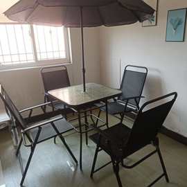 现代简约休闲庭院花园户外桌椅奶茶店阳台茶几组合铝合金椅