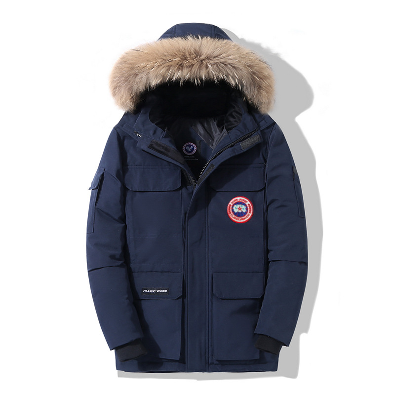 Chaqueta de plumón de ganso grande para hombre, invierno 2025, nueva, gruesa, con capucha, versátil, informal, corta, para trabajo.