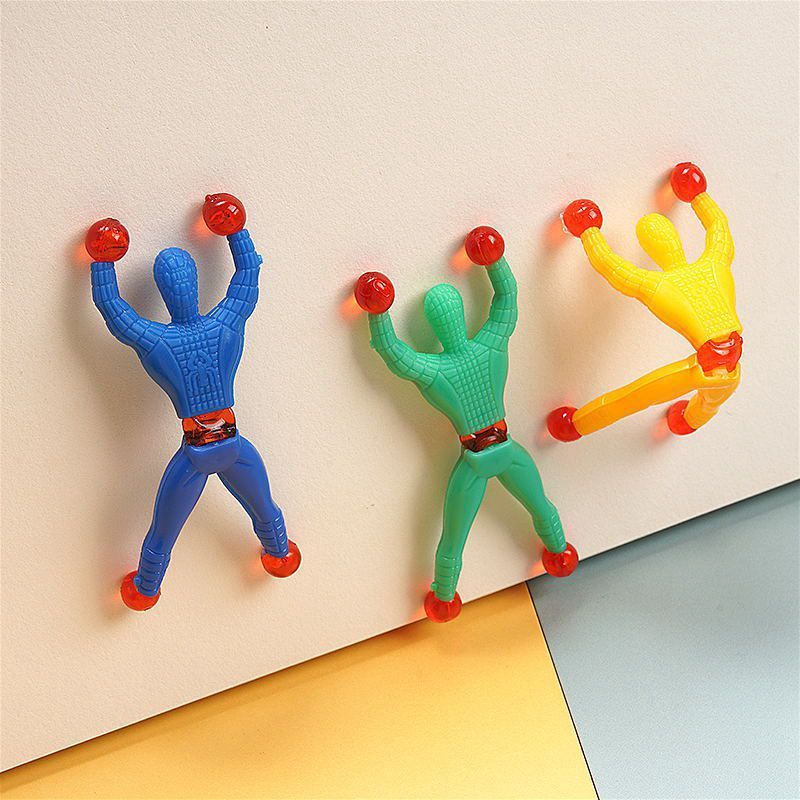 Spider Man sticky climbing wall flip Man 2 yuan small toy children student kindergarten gift prize creative trick