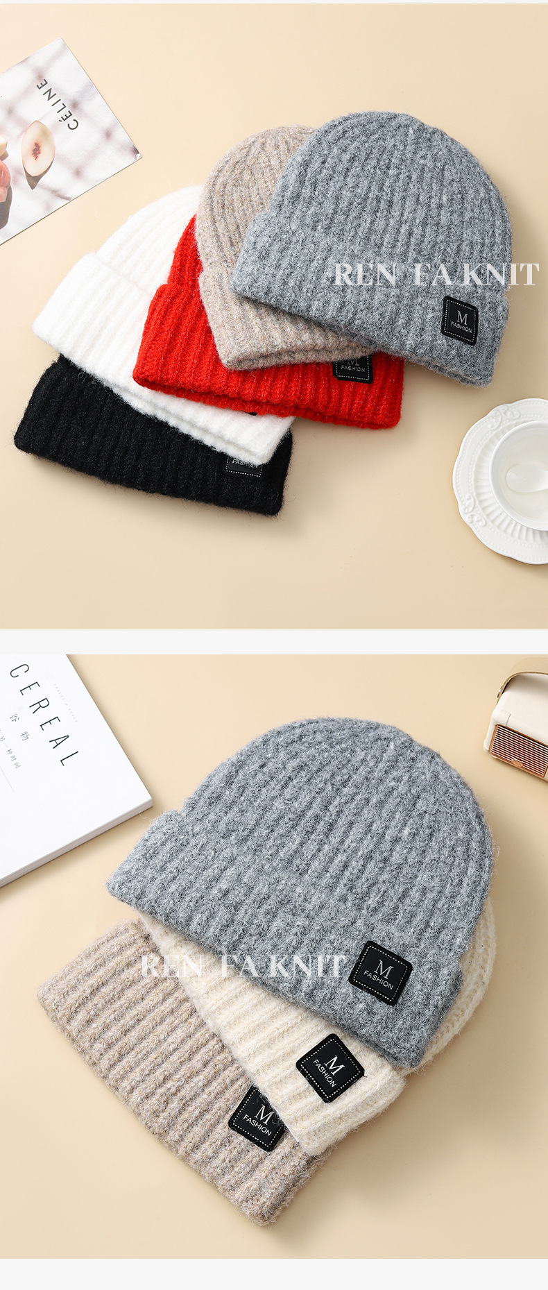 Cross-Border Winter Retro Knitted Plush Thickened Warm Ski Cold Fashion Outdoor Cold-Proof Hat Wholesale_voghion.com