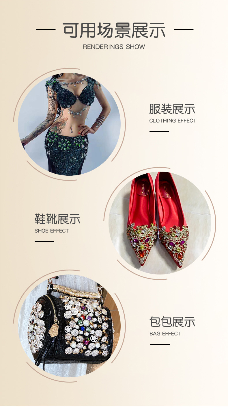 The manufacturer supplies rectangular octagonal double-hole pendants, glass rhinestones, diy necklaces, earrings, and crystal diamond pendants detail image 4