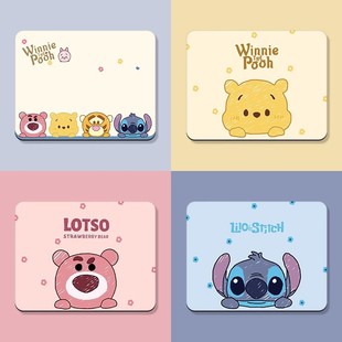 Pooh and Stitch Mouse Mat Cute Cartoon Animation Office Thickened Computer Desk Mat Wrist Pad for Boys and Girls