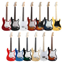 39寸彩色电子吉他电吉他玫瑰木单摇电吉他套装摇滚儿童乐器批发