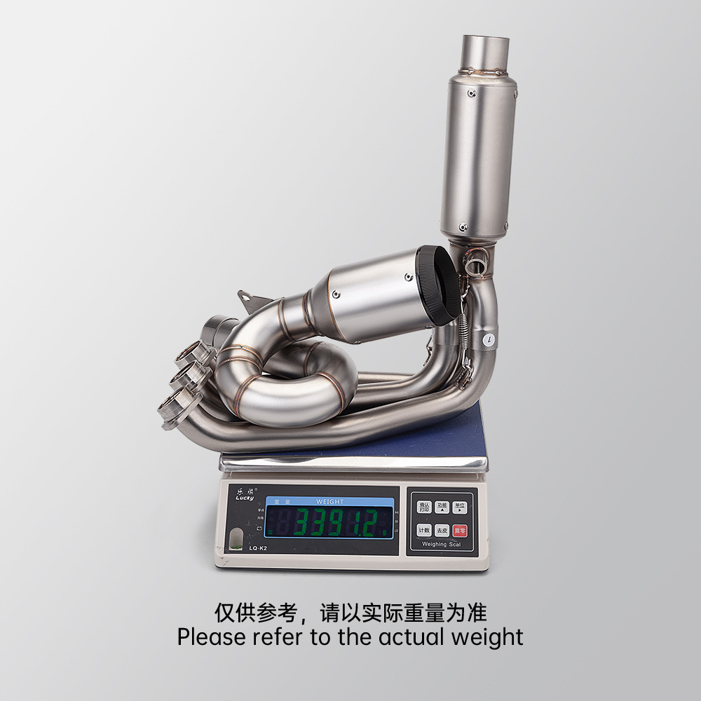 Motorcycle locomotive exhaust pipe spring breeze 675SR stainless steel swing front end muffler non-destructive installation