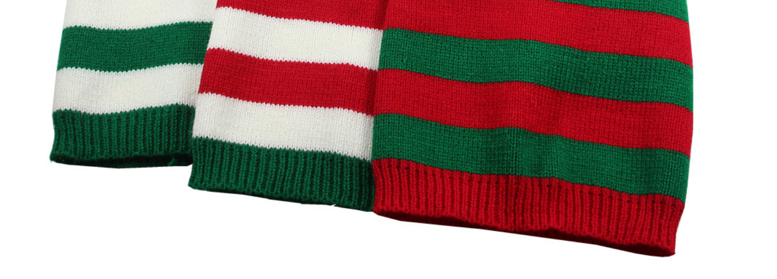 Adult knitted Christmas hat Elf Santa Beanies Red and green knitted crochet hat_voghion.com