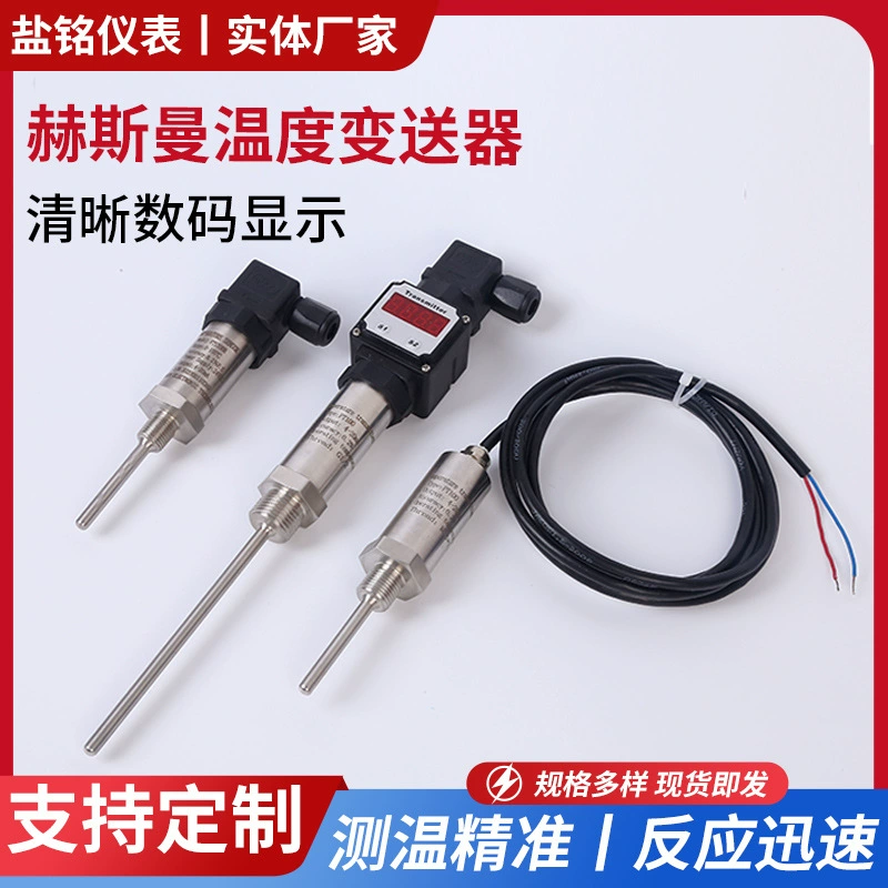 Датчик температуры Hessmann, 4–20 мА, цифровой дисплей, подключаемый термостойкий датчик PT100