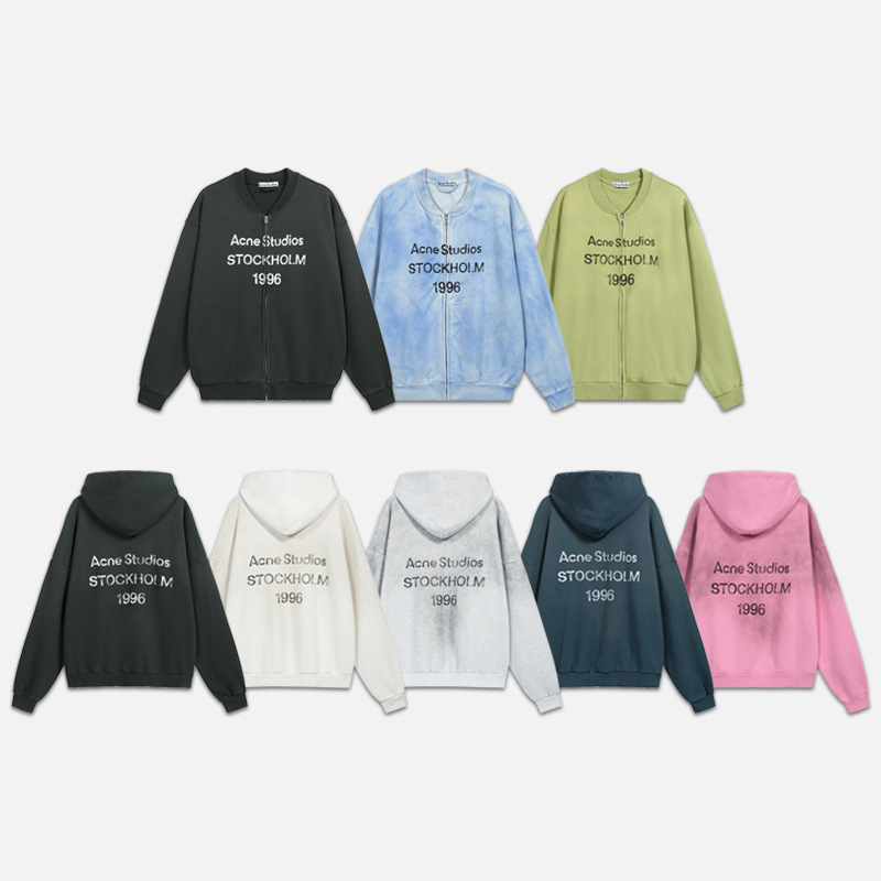Cross-Border Trendy Brand Ac 1996 Letter Logo Print Brushed Washed Vintage Light Luxury Unisex Loose-Fit Hooded Sweatshirt Cross-Border Trendy Brand Ac 1996 Letter Logo Print Brushed Washed Vintage Light Luxury Unisex Loose-Fit Hooded Sweatshirt