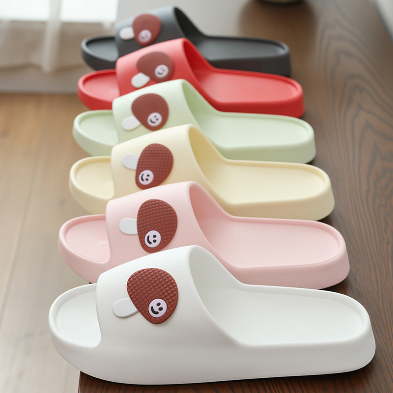 Popular Travel Couple's New Fashion Thick-Soled Bathroom Slippers for Girls and Ladies Simple Student Home Slippers
