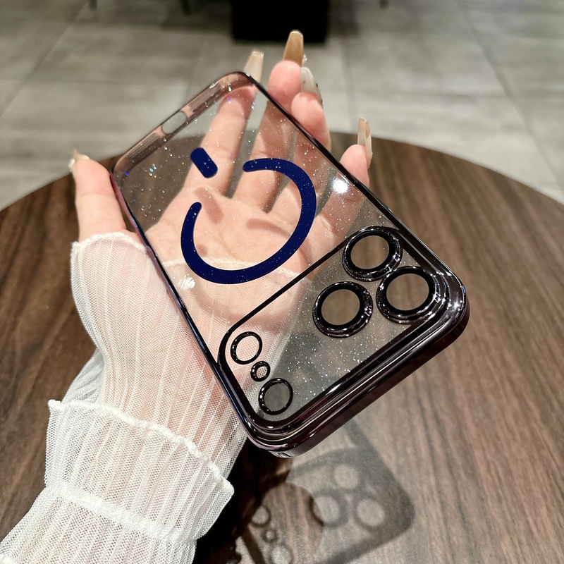 闪粉磁吸适用iPhone17ProMax手机壳苹果16PM电镀透明全包15保护套|undefined