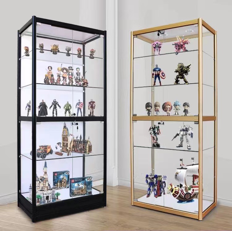 手办展示柜玻璃柜子透明礼品化妆品柜模型展示柜乐高陈列柜商用