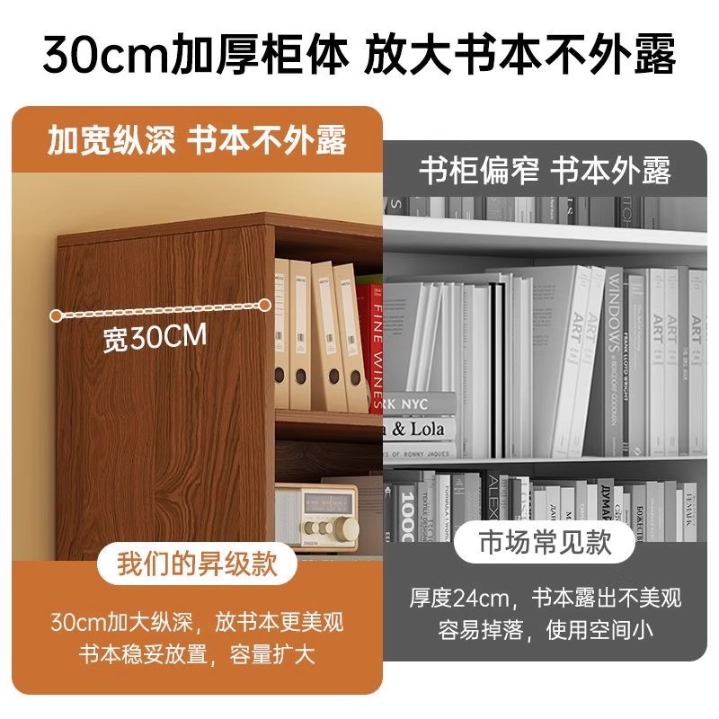 实木书架落地置物架简易靠墙转角储物架学生书柜客厅家用窄柜立柜|undefined