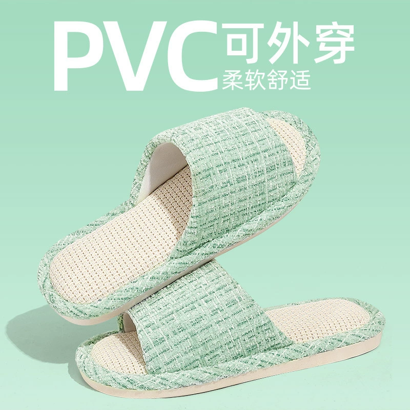 Женские льняные тапочки для весны и осени, в японском стиле, бесшумные, дышащие, с мягкой подошвой, всесезонные домашние нескользящие тапочки для женщин, оптом