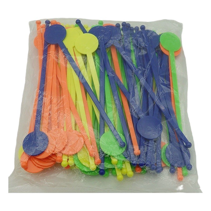 Круглая головка пластиковая кофейная палочка KTV для смешивания вина Пластиковая палочка для фруктового сока декоративная круглая головка для смешивания напитков палка может быть напечатана с логотипом