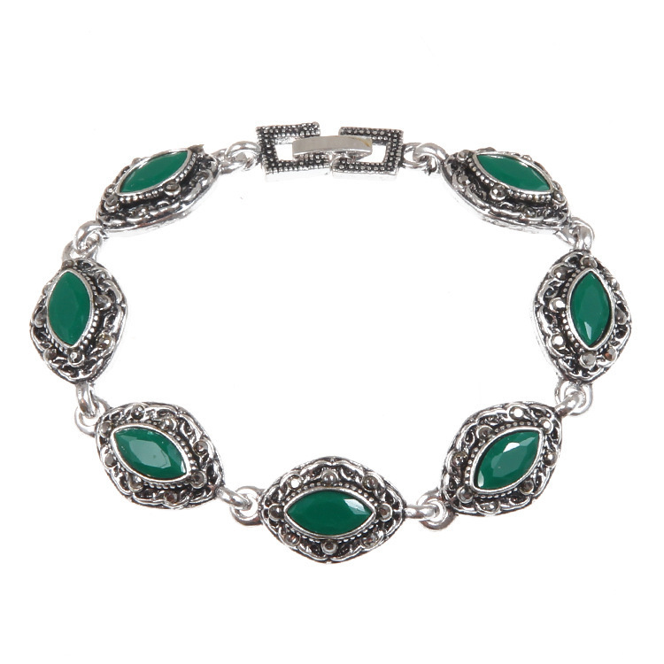 wish new European and American natural sapphire silver plated diamond ladies Bracelet Yiwu factory jewelry direct C1164