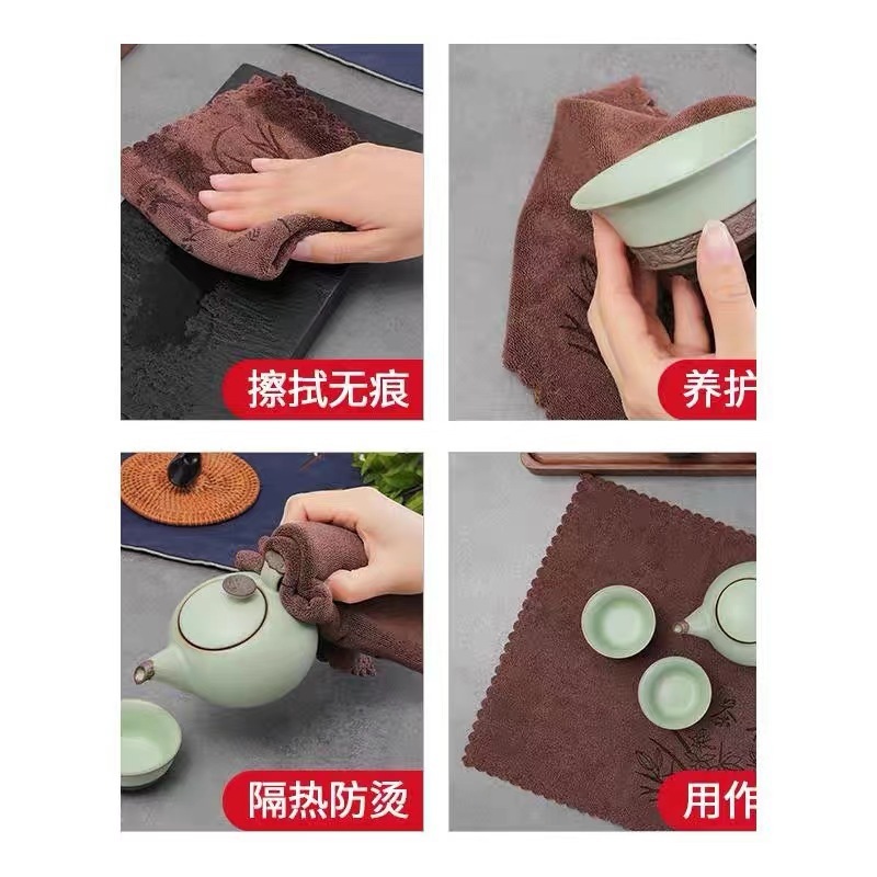 茶巾可加logo茶桌抹布加厚吸水不掉毛超细纤维茶布茶巾茶具布|undefined
