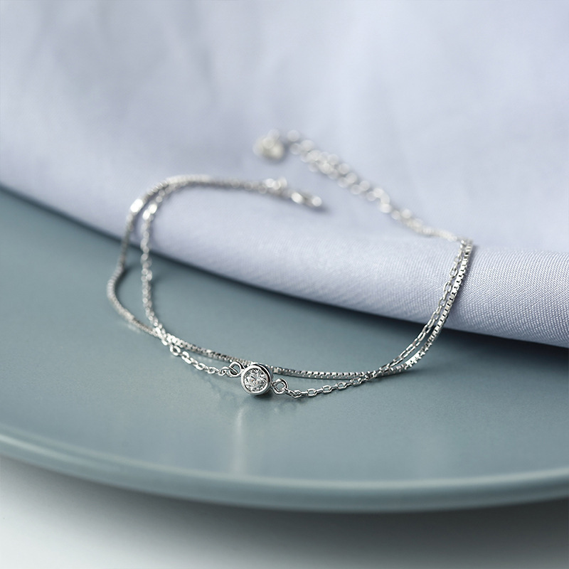 S925 Pure Silver Double Layer Bracelet