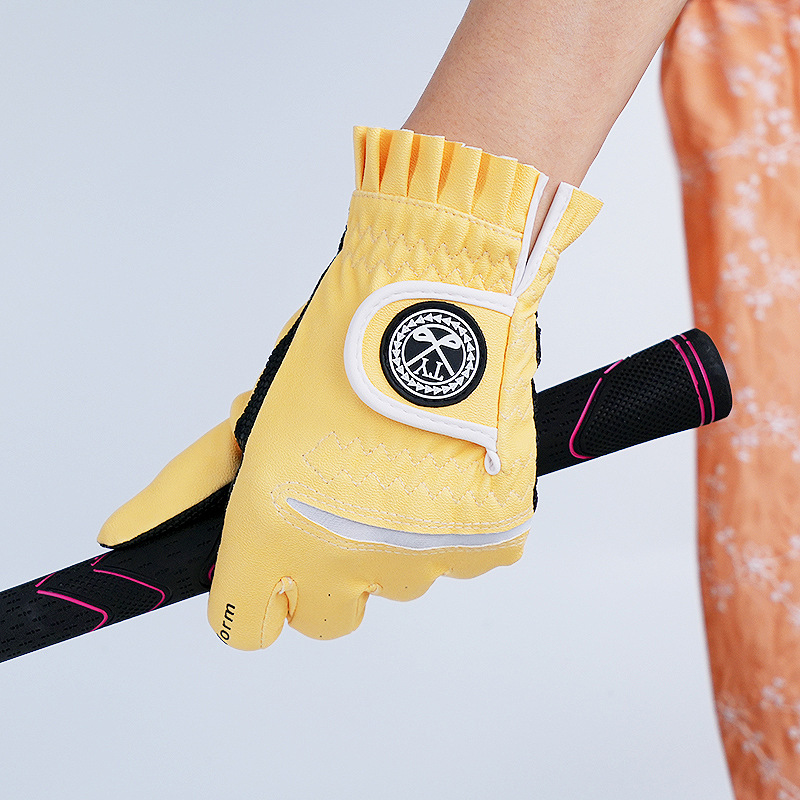 TTYGJ guantes de golf de las mujeres de estilo coreano guantes antideslizantes transpirable PU mano izquierda y derecha 1 par