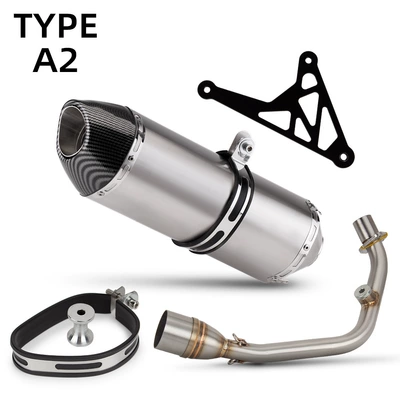 Steel Front Section R77 – Motorcycle exhaust pipe - front-section-r77-titanium-color-imitation-carbon-head