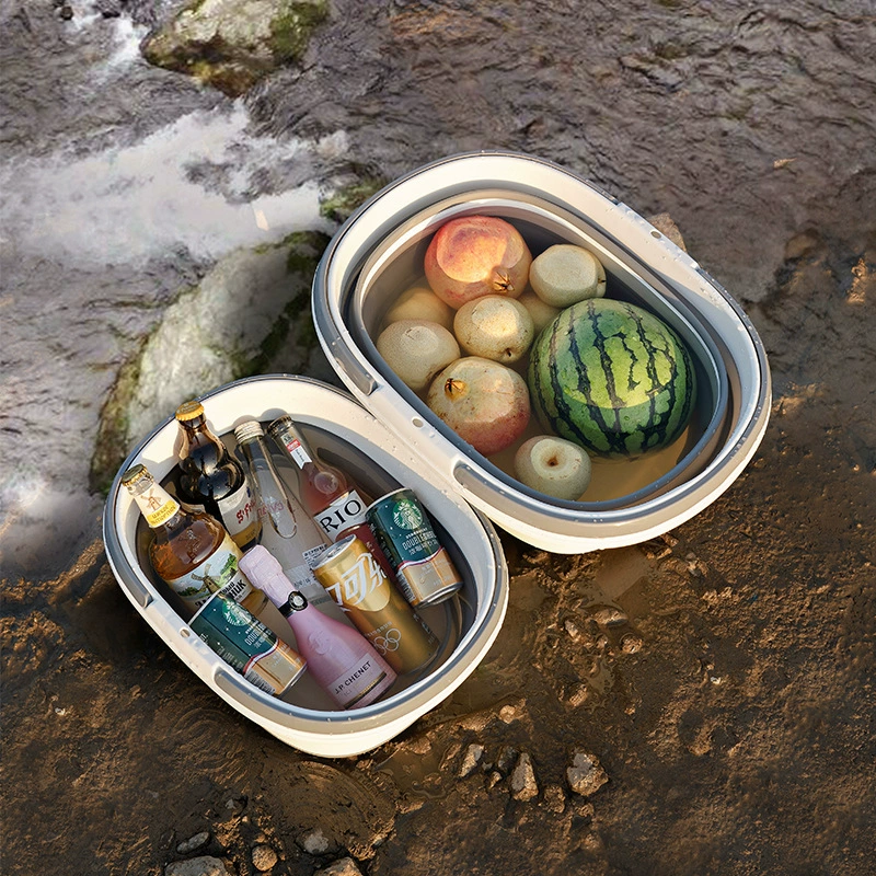 Folding handheld laundry basket, restaurant car for camping, storage system, bucket for laundry