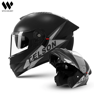 Foreign Trade Motorcycle Helmet, Flip-Up Helmet, Dot Certified, Bluetooth, Unisex, All-Season, Electric Vehicle and Motorcycle Safety Helmet (Motosiklet kaskı (dəbilqə)) - matt-black-poison-thorn-one-size-fits-all-54-61cm