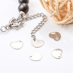Stainless steel love tail plate tail pendant non-fading lettering extension chain pendant tail plate stainless steel jewelry with diy