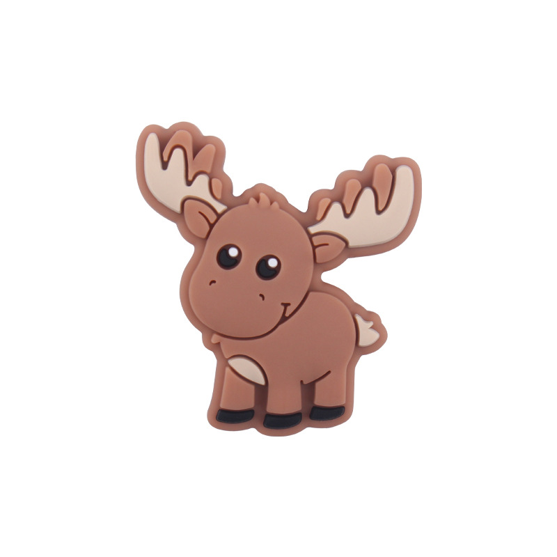 Bebé suministros de dibujos animados de silicona animal ELK mordedor creativo DIY bebé molar pezón anti-gota cadena Accesorios