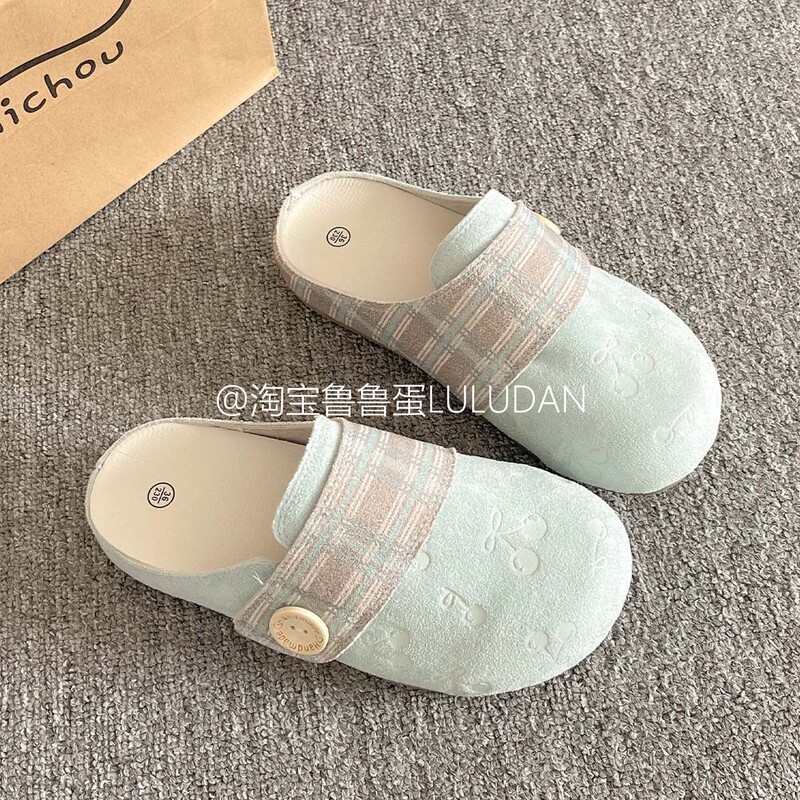 小众设计夏季勃肯鞋女2025新款懒人鞋一脚蹬包头半拖鞋女外穿凉拖|undefined