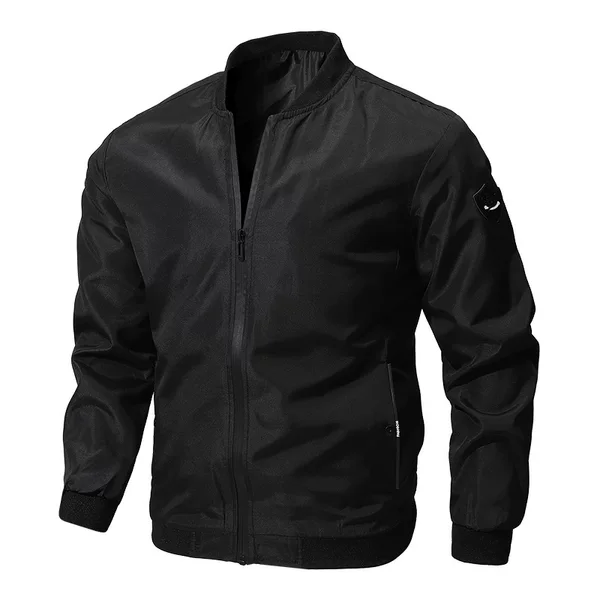 Cross-border Aliexpress 2024 Spring and Autumn Thin Men's Baseball Collar Solid Color Jacket Casual Air Force One Jacket Men