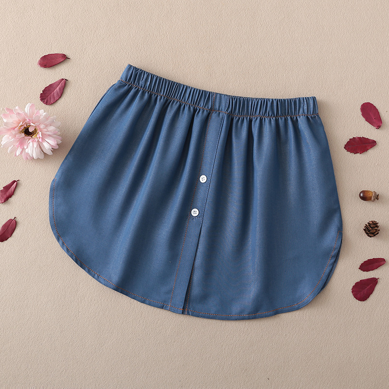 Butt-Covering Sweatshirt Base Layer Magic Skirt Slimming Fake Hem Layered Inner Wear Butt-Covering Denim Fake Hem